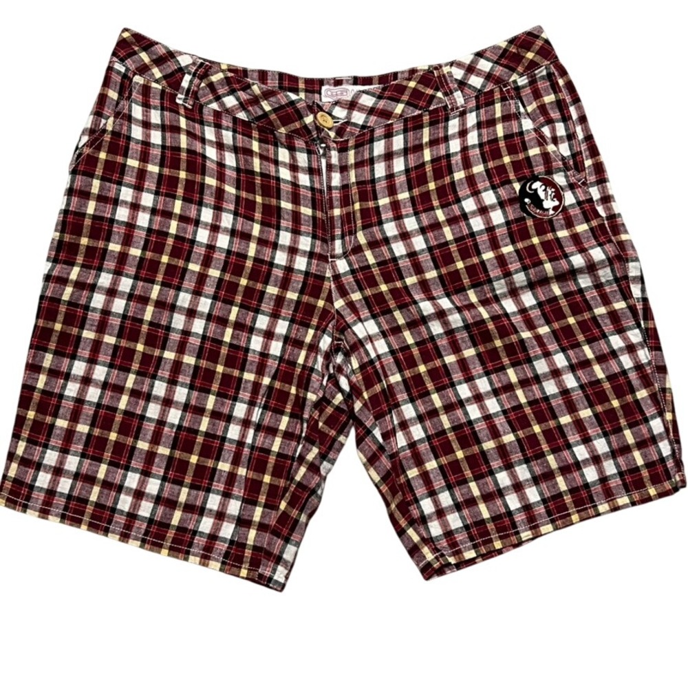 College Classics Florida State Seminoles Plaid Shorts Size 14 Linen